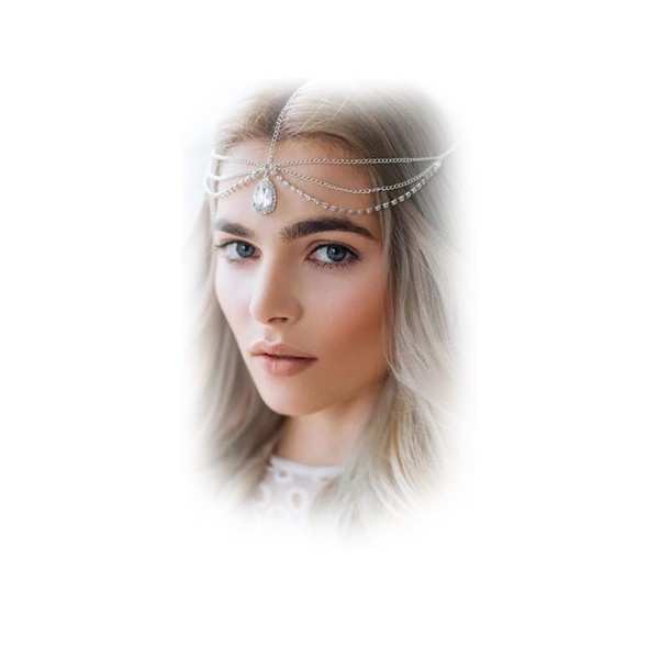 Anglacesmade Cadena de cabeza bohemia con forma de lágrima de