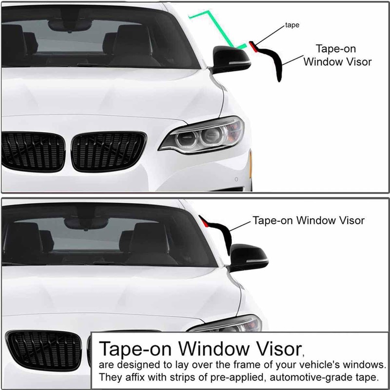 Window Visor Fit H0nda Civic Coupe 2-Door 2016 2017 2018