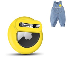 Dingfeiyu Hidden Airtag Case Kids, GPS Tracker Case Cover Airtag Holder Protective Case for Kids, Seniors, Pets, Clothing, Backpack, Luggage (Purple)