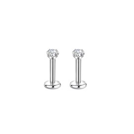 Candyfancy 16G G23 Titanium 2.5/3/4/5mm Cubic Zirconia 6/7/8/9/10/11/12mm Bar Internally Threaded Labret Studs Monroe Lip Labret Studs Helix Cartilage Tragus Helix Earrings Piercing