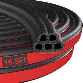 alophoty 16.5 Ft Car Door Seal Strip Universal Self Adhesive Automotive Weather Stripping Door Seal, Double Layer 5-Hole Car Door Soundproofing Strip, Rubber Seal Strip for Car Truck Door Window