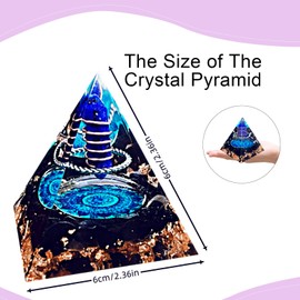 Saefheled Saefheled Crystal Column Orgonite Crystal Pyramid,Positive Energy Obsidian Lapis Lazuli Healing Pyramid,for Reduce Stress, Balance Chakra,Meditation Attract Luck,Accumulate Wealth Health