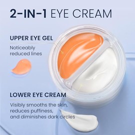 Crema de ojos doble con retinol avanzado, péptidos, cafeína para ojos hinchados y ojeras, arrugas, antienvejecimiento, tratamiento de bolsas debajo de