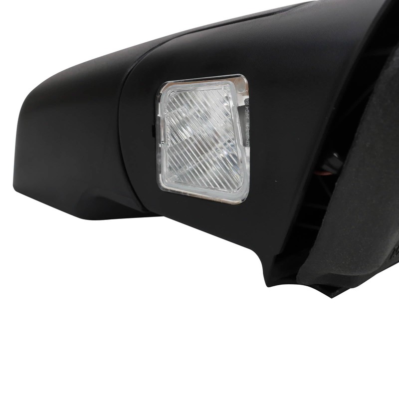 TRQ Passenger Side Power Mirror Smooth Black with Puddle Light