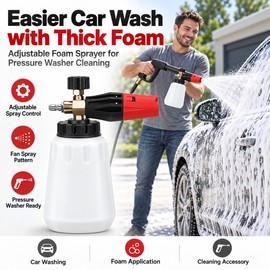 Pressure Washer Foam Cannon for Car Washing – Adjustable Fan Spray with Alloy Interface for Vehicle Cleaning