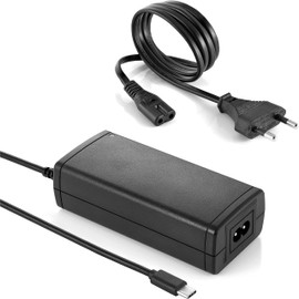 Poppstar Universal USB-C Netzteil 65W für Laptop/Notebook 5V 9V 12V 15V DC (max. 3A) / 20V DC (max. 3,25A) Laptop Ladegerät 65W mit USB-Typ C Anschluss und Euro-Netzkabel