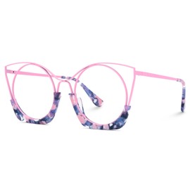 Zeelool Chic Round Glasses for Women Blue Light Blocking Glasses Anti Eyestrain Glasses ZJGX699326-01 Fondant-Pink