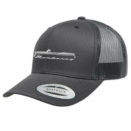 1957 1958 Mercury Monterey Convertible Fully Embroidered Yupoong 6606 Snapback Trucker Fitted Cap Grey
