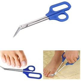 Mofun® Long Handle Toenail Scissor Clippers, Thick Nails Easy Reach Toenail Scissors Easy Ergonomic Elderly Cuticle for Women and Men (Blue)