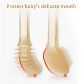 SHARE&CARE Valentines Day Gifts Baby Toothbrush and Baby Tongue Cleaner for Toddler Oral Care, Valentine's Festive Soft Silicone Toothbrush, Women Gift for Mom, Wife,Her