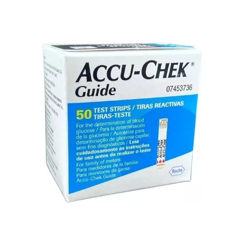🩸📦 Accu-Chek Guide – 50 Tiras Reactivas de Glucosa (Negro)