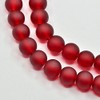 Handicraft Emporium | Frosted Glass Beads | Round | 1 Strand Approx 80cm (8mm, Dark Red)