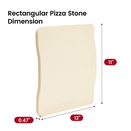 ROCKSHEAT Pizza Stone, Rectangular 12" x 11" x 0.47" Pizza Stones for Oven Grill BBQ, Heavy Duty Cordierite Baking Stone for Pizza & Bread & Cookies, Innovative Unique 2 Handles Cooking Stone