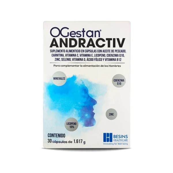 Ogestan Andractiv 30 Cápsulas | Suplemento Masculino Sabor Sin Sabor