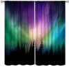Northern Lights Forest Curtains,Northern Lights Aurora Borealis Cute Blackout Rod
