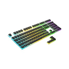 Ranked Pudding PBT Teclas | 112 Double Shot Diseño Translúcido ANSI EE. UU. e ISO | Perfil OEM para Teclado Mecánico para Juegos RGB (Negro)