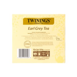 Twinings, Earl Grey Tea, Miscela di Tè Neri Selezionati con Aroma al Bergamotto, Gusto Morbido e Bilanciato, Infusi e Tisane, Formato Convenienza, 1 Confezione da 50 Filtri
