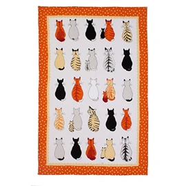 Ulster Weavers Cats In Waiting Linen Tea Towel