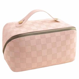 Lumbor37 Bolsa de Maquillaje de Viaje, Neceser de Viaje para Mujer y Hombre, Estuche Multifunción Neceser Bolsa de Lavado para Vacaciones Baño Viajar para Mujer(Rosa Claro)