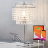 Touch Crystal Table Lamp Silver, Bedside Lamp with USB C+A