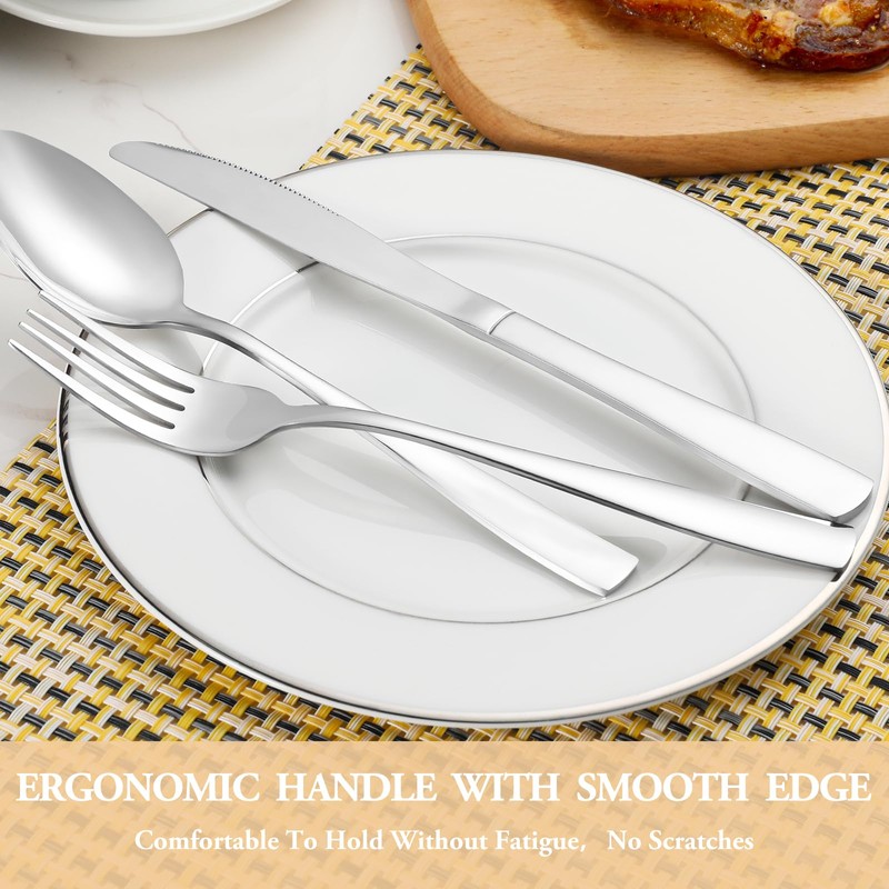 30 Piece Silverware Set Service for 6,Premium Stainless Steel Flatware
