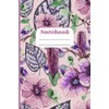 Violet Flowers And Leaves: Notebook