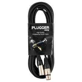 Plugger 6 m 3-Pin Female to 3-Pin Male XLR Cable - Black