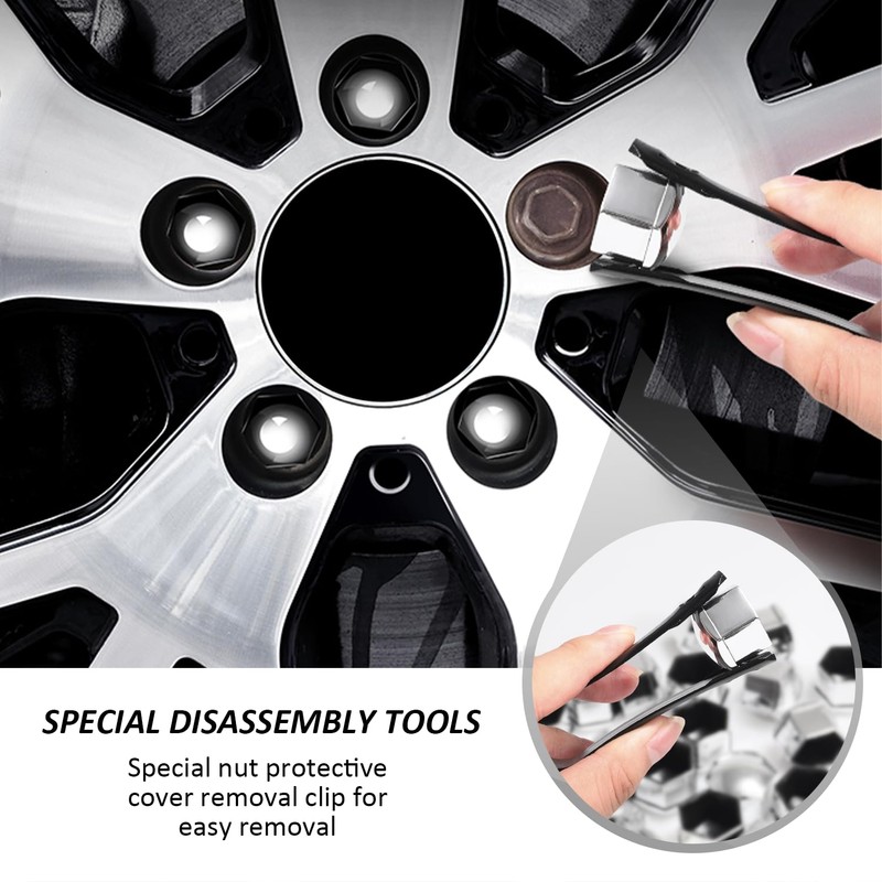 BEIBXHQQ 20PCS Nut Protective Covers with 1pc Clip, Tire Nut