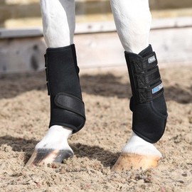 Masta Air-Flux Schooling Wraps - 3D Airmesh, Breathable, Overheat Prevention, Neoprene, Lightweight Protection for Horse Legs - Set of 2 COB BLACK