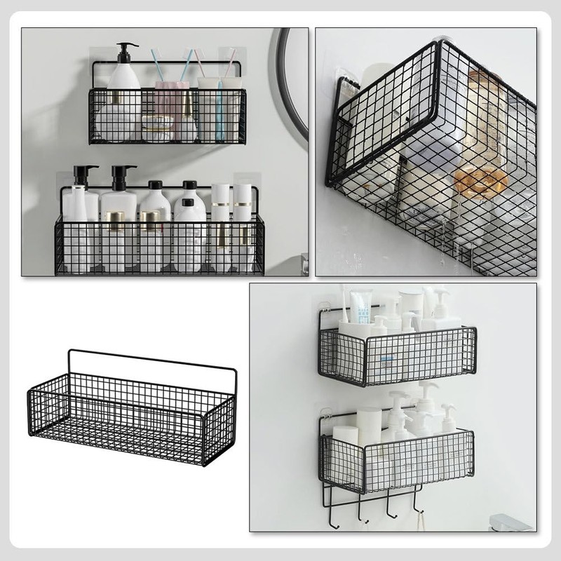 STOBAZA Hanging Storage Basket Bath Essential Bathroom Sundries Shelf Shower