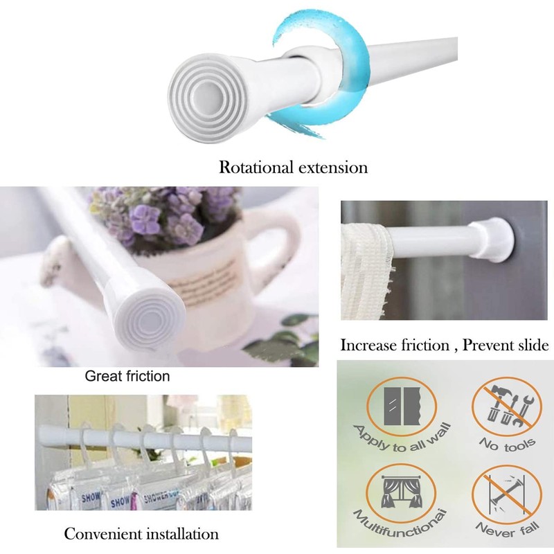 Tension Rods Shower 26 in to 39 Small Adjustable Curtain