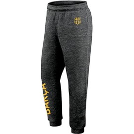 Icon Sports Soccer Joggers – Men’s Casual Sweatpants World Football Club Active Reflective Logo Pants (FC Barcelona Yellow Logo/H.Charcoal, Medium)