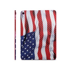 Carbon Fiber iPad Skin Compatible with Apple iPad A16 11 Gen (2025) - American Flag - Premium 3M Vinyl Protective Wrap Decal Cover - Easy to Apply | Crafted in The USA by MightySkins