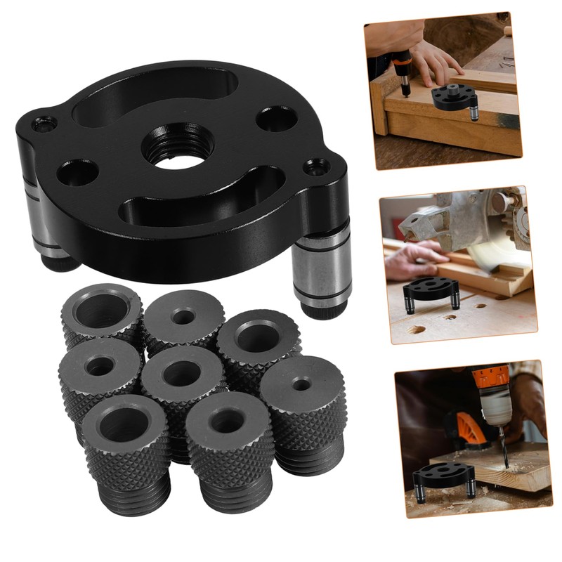 TEHAUX 1 Set Adjustable Drill Center Jig Precision Woodworking Hole