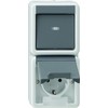 Gira 017630 Combination Vertical Schuko Switch Water-Protected Surface-Mounted Grey