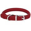 OOPSDOGGY Rolled Leather Dog Collar Soft Roll Collars for Small