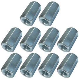 AERZETIX - C49600 - Set of 10 Connection Nuts Spacer Nuts Hexagonal Oblong M12 x 36 mm - Extension Nut Long Nuts - Made of Carbon Steel with Metric Thread