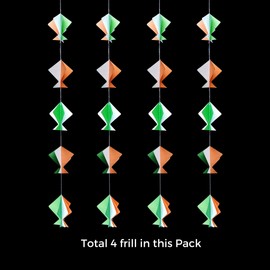 DIGI ART'S Kites Hanging 3D Frills Garland Tri Color For15 August | Independence Day Decoration | Pack of 4 Pc | Multicolor | Size 182 cms