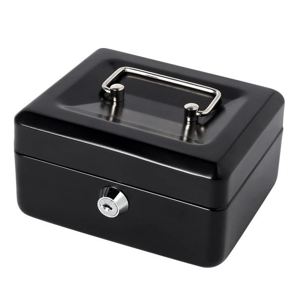 Small Lock Box with Money Tray, Cash Box for Kids,