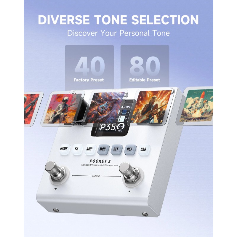 Donner Pocket X Multi Effects Pedal Electric Guitar & Bass