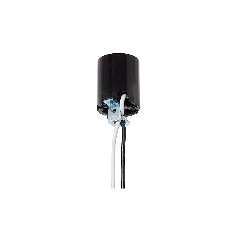 B&P Lamp Medium Base Phenolic Socket with 1/8IP Bottom Hickey