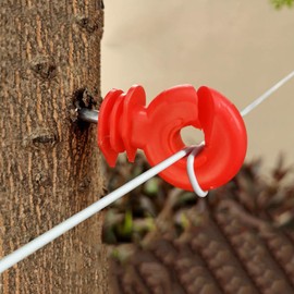 Cukol Pack of 20 Insulators Pasture Fence, Pasture Fence Insulators Ring Insulators with Thread for Insulators Pasture Fence Corner Corners for Attaching Pasture Fence Wire, Electric Fence Insulators