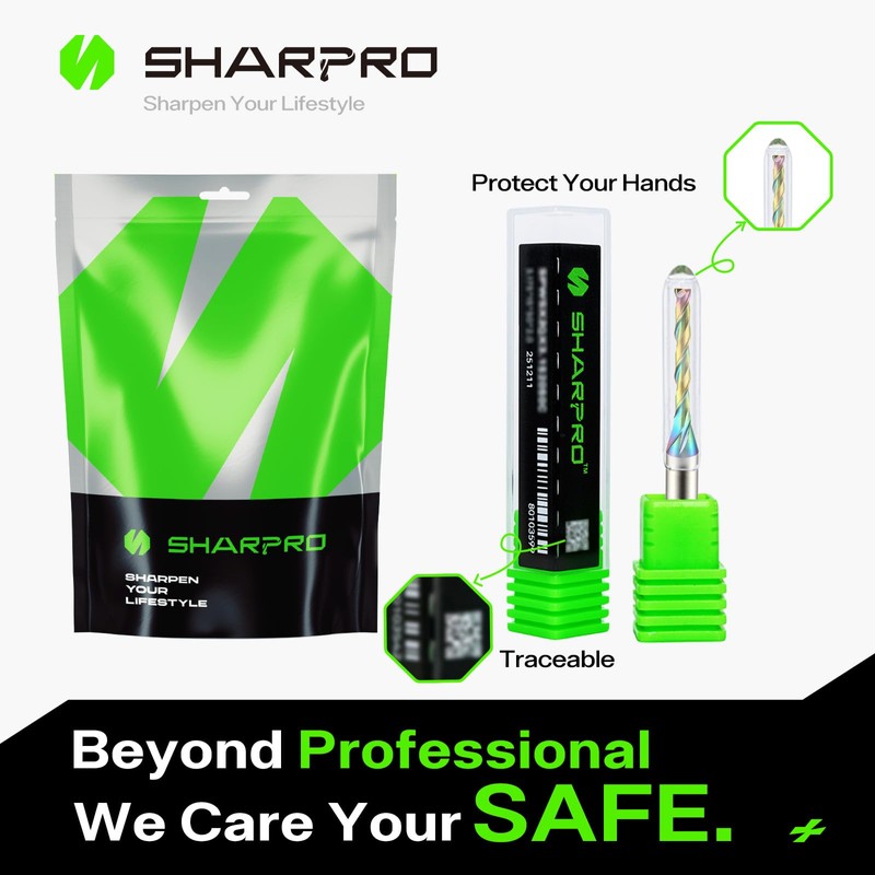 SHARPRO Spiral UpCut Router Bits 1 4 Shank, 1 8