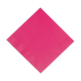 Fun Express - Hot Pink 12 7/8" Paper Napkins (50pc) - Party Supplies - Solid Tableware - Solid Napkins - 50 Pieces