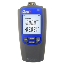 Supco EM10 Temperature and Humidity Meter with LCD Display, 14 to 122 Degrees F