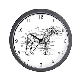 CafePress Horse Anatomy Unique Decorative 10" Wall Clock