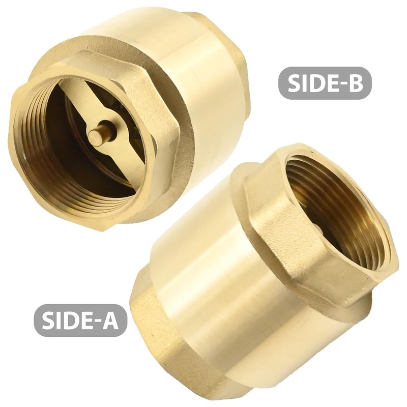 DUZFOREI Brass in-Line Spring Check Valve DN32 1-1/4" Female Thread,