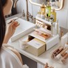 TidyStash Makeup Organizer Countertop, 45° Bathroom Organizers and Storage, Elegantly