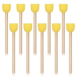 10 PCS Round Sponges Brush Set Round Sponge Paint for Acrylic Painting and Face Paint Brush Arts and DIY Crafts, Yellow
