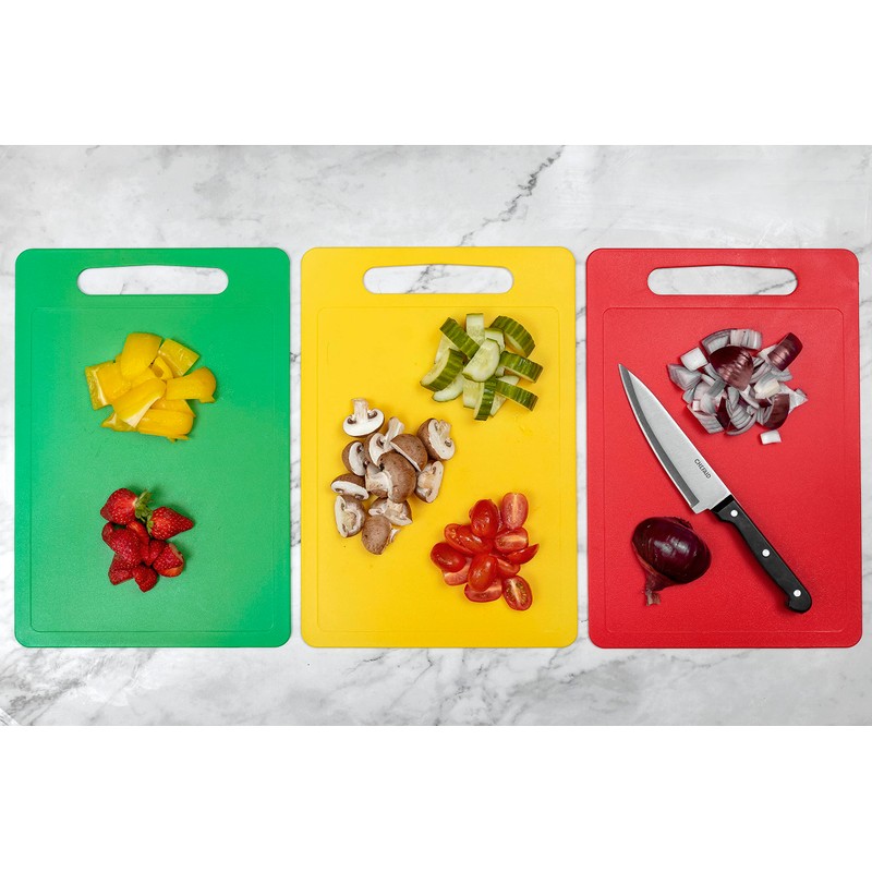 Chef Aid Green Poly Chopping Board, Multipurpose Anti-Slip Surface, Easy